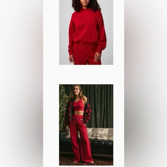 NEW Fabletics Cozy Fleece Sweat Set: Hoodie & Wide Leg Sweatpants - Picture 10 of 12